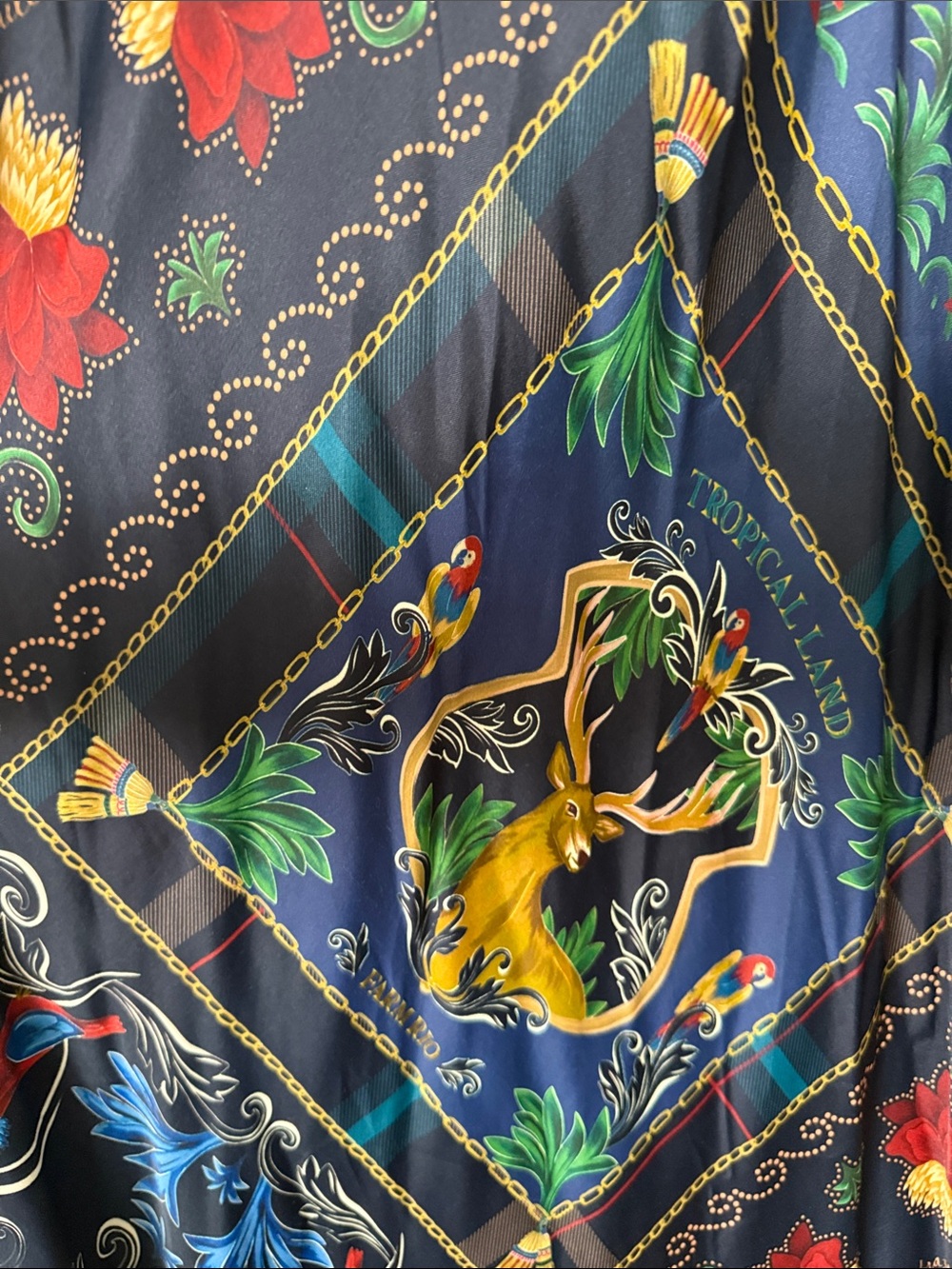 FARM Rio Black Maxi Slip Dress with Multicolor Floral Print - Picture 2 of 7